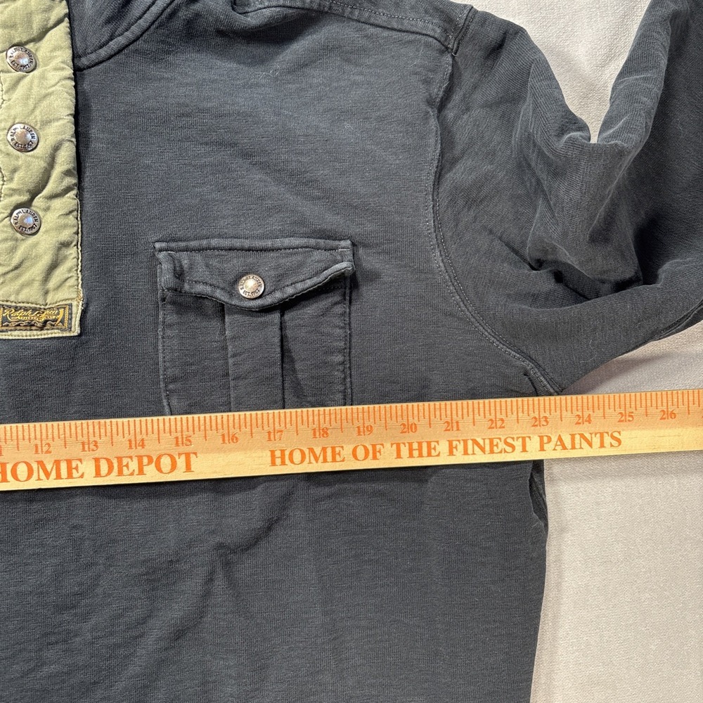 VTG Polo Ralph Lauren Pullover Mens XL Snap Button Utility Military Elbow Patch - Picture 7 of 9